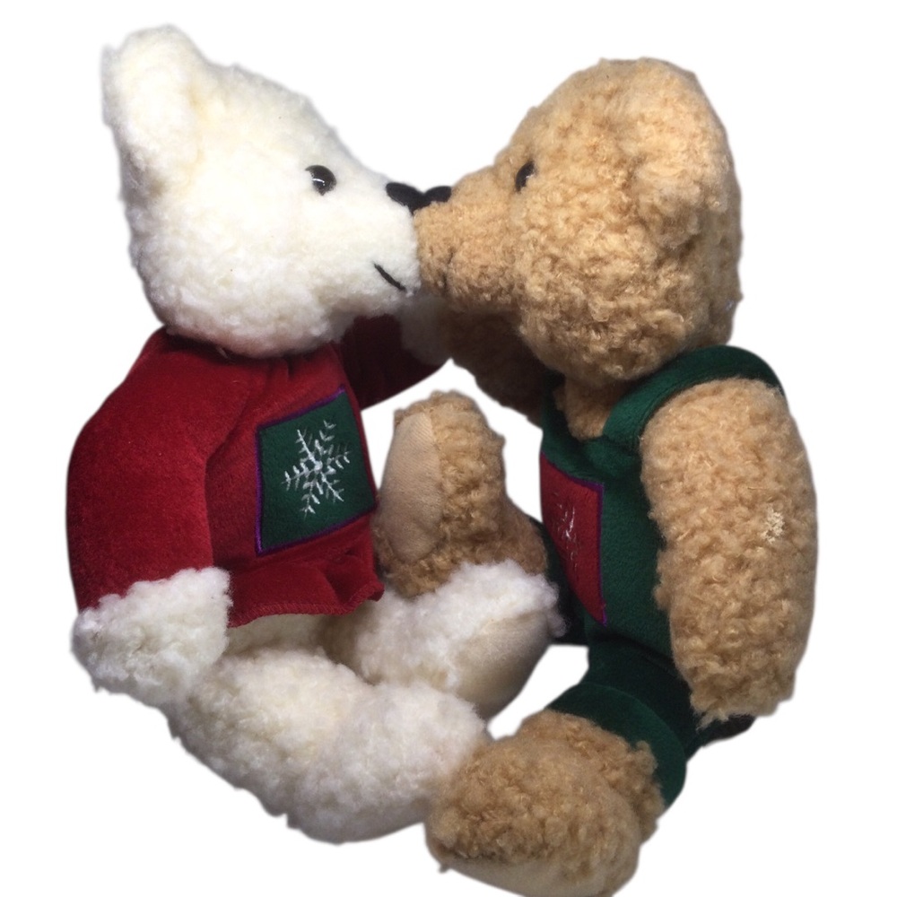 Hallmark Kiss Kiss Mistletoe Teddy Bears Plush